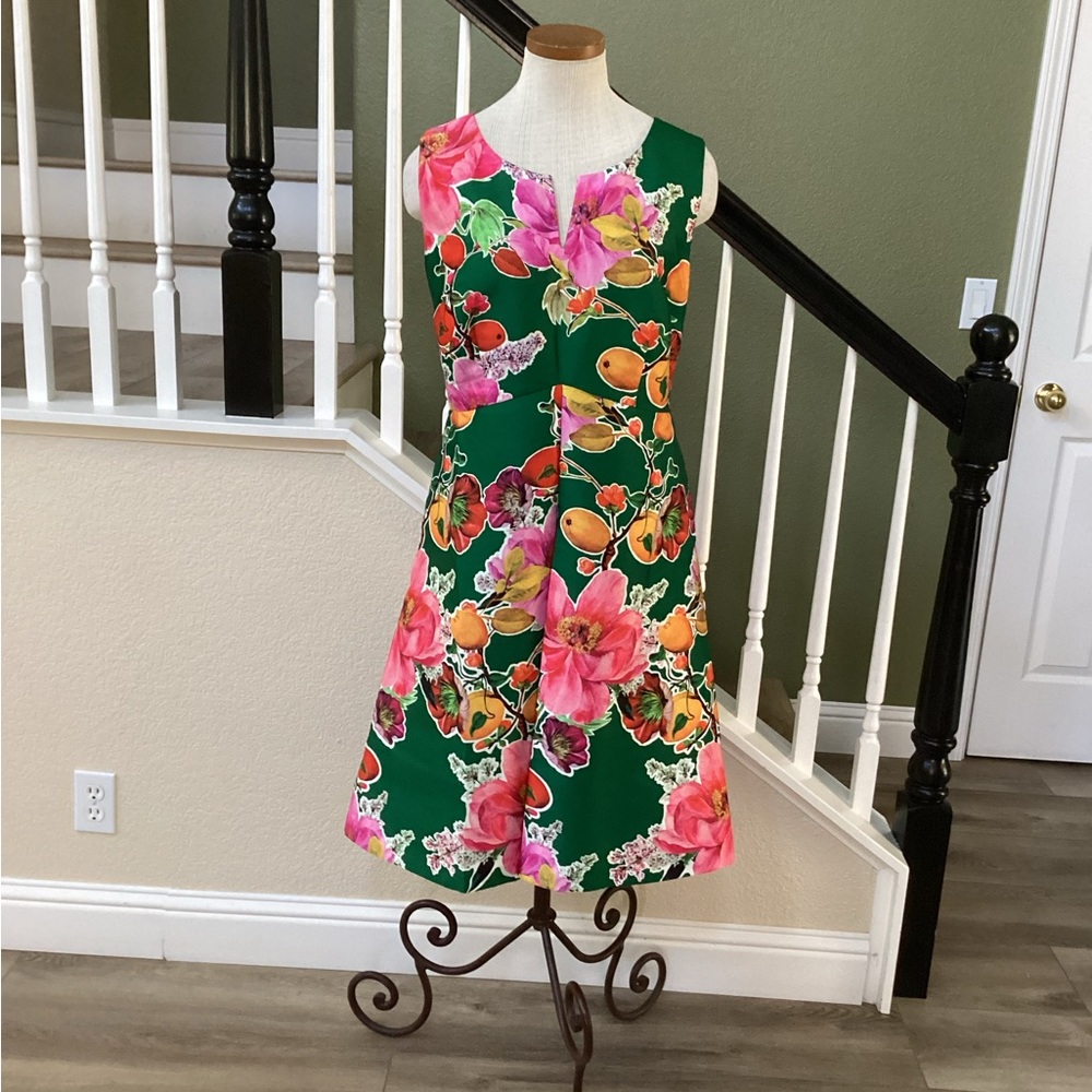 Talbots Green Floral Dress